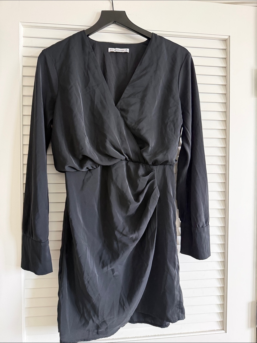 Abercrombie & Fitch Black Faux Wrap Dress